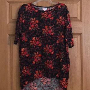 Red Floral LuLaRoe Irma Sz Small